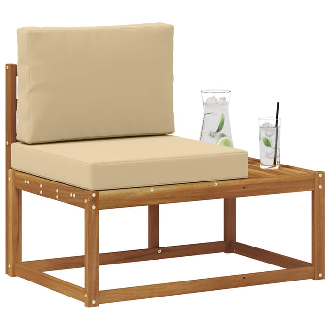 vidaXL - Buiten - eindsofa - Naturel - 91 - x - 63 - x - 73 - cm - Massief - Acacia - Hout