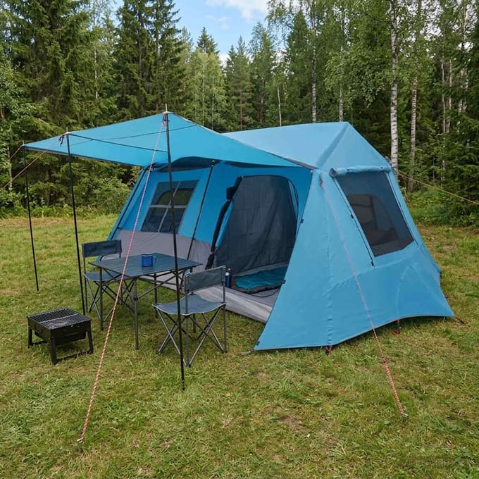 vidaXL - Tunneltent - Blauw - 400 - x - 278 - x - 182 - cm