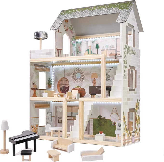 LULILO houten poppenhuis FLORO boho LED