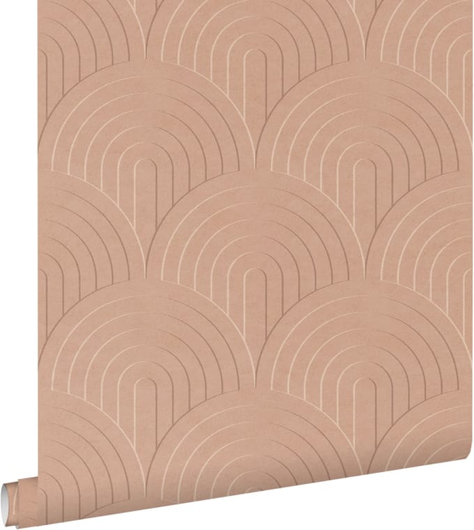 ESTAhome behang 3D-motief terracotta roze - 53 cm x 10.05 m - 131110