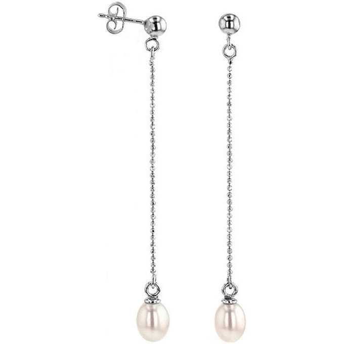 Luna-Pearls - Dames Oorbellen - 925 / - zilver - parel - 315.0355