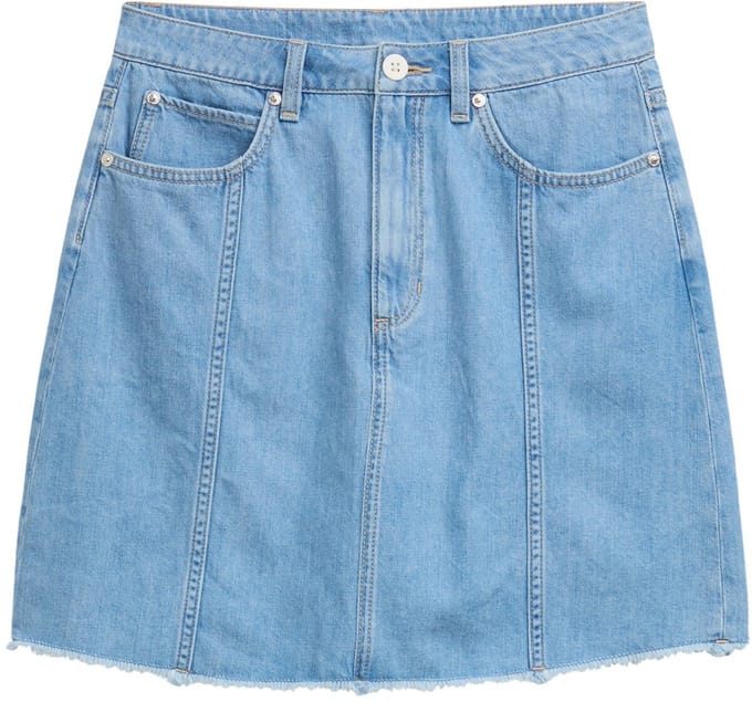 Tom Tailor Denim - Mini denim rok - Maat S - Used Bleached Blue Denim