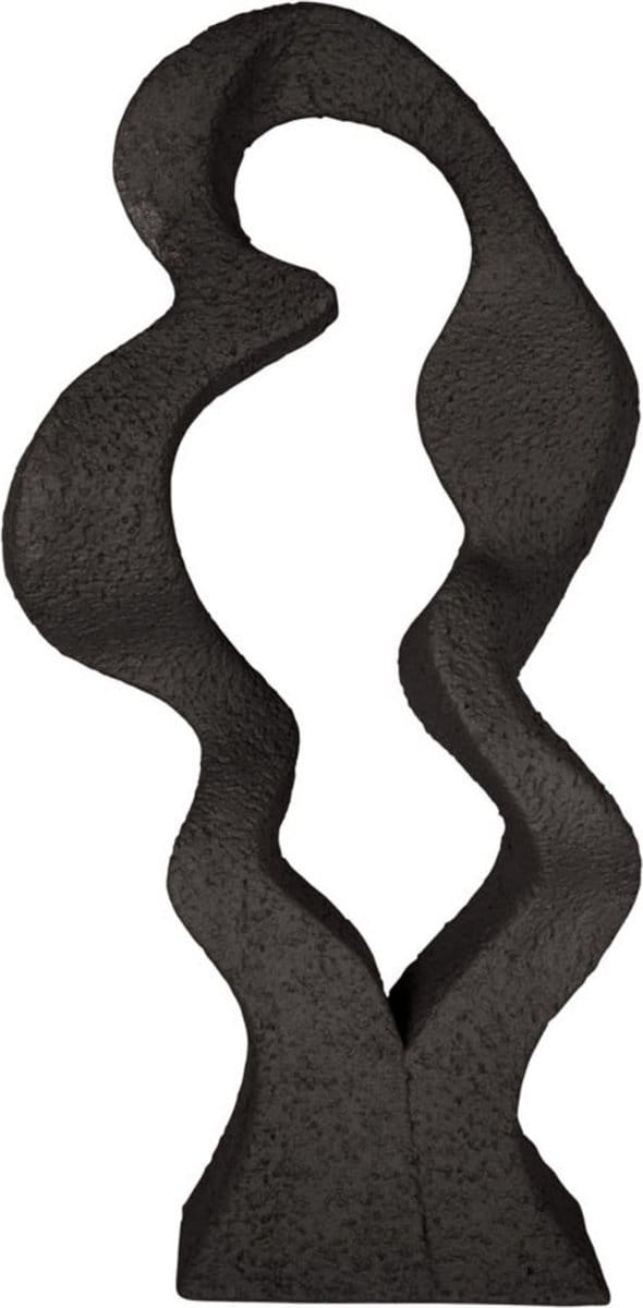 Present Time Ornament Abstract Art Wave -Zwart - 23x14,5x40cm - Modern