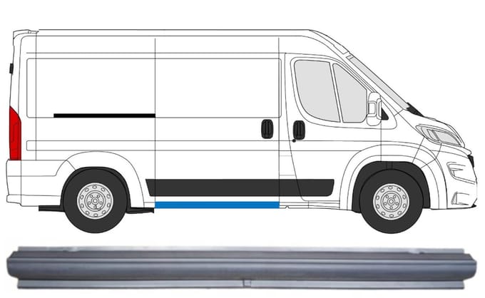 Schuifdeur dorpel reparatiepanel voor Opel Movano 2021-2026 / Rechts