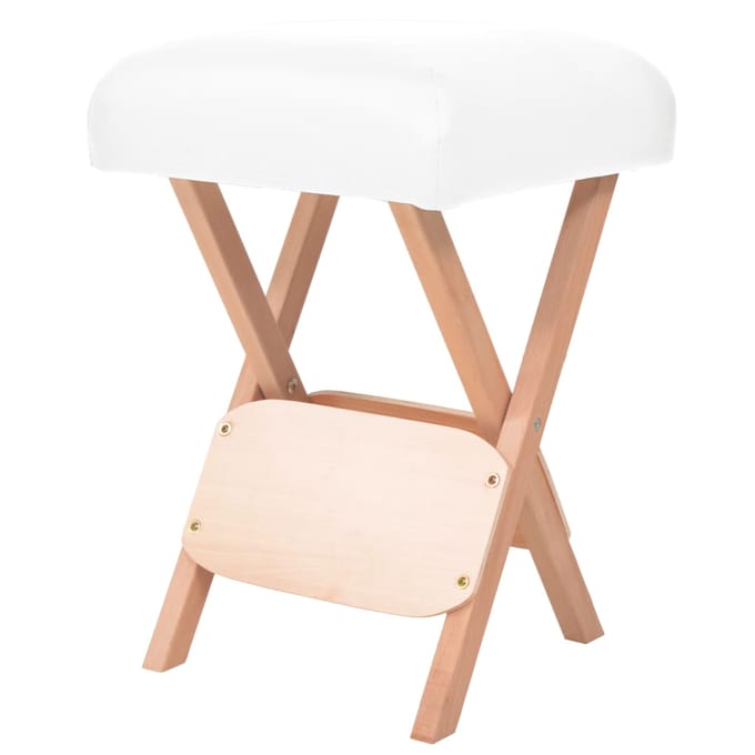 vidaXL - Massagekruk - met - 12 - cm - dikke - zitting - inklapbaar - wit