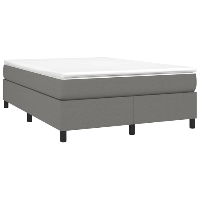 vidaXL - Boxspring - bed - stof - donkergrijs - 140x200 - cm
