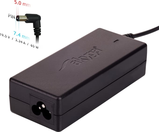 Akyga AK-ND-05 Serie - Notebook Netadapter - 19,5V/3,34A - 65W - 7,4x5,0mm + pin