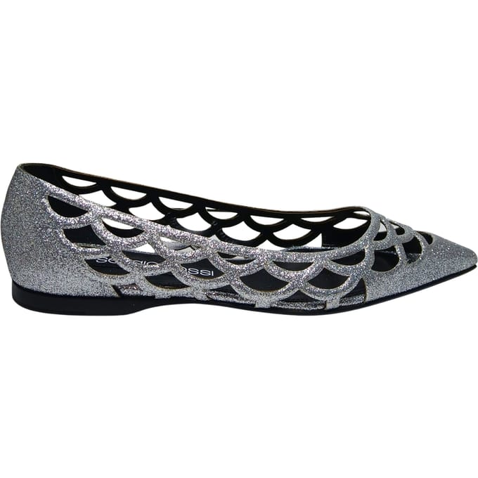 b07110-mte101-1802-170 Sergio Rossi Leren zilver voor vrouwen