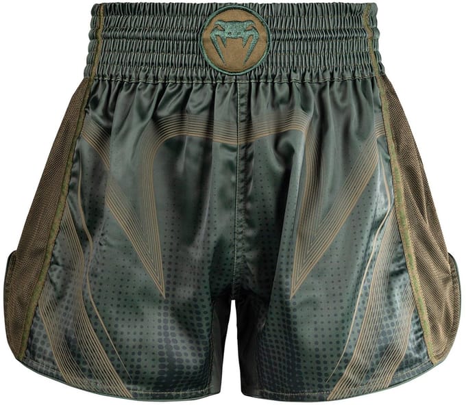 Venum Stealth Muay Thai Shorts Khaki/Donkergroen – Premium Kickboks Shorts - L