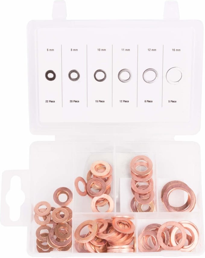 Benson 80-delige koperen ringenset - assortimentsbox - diverse maten