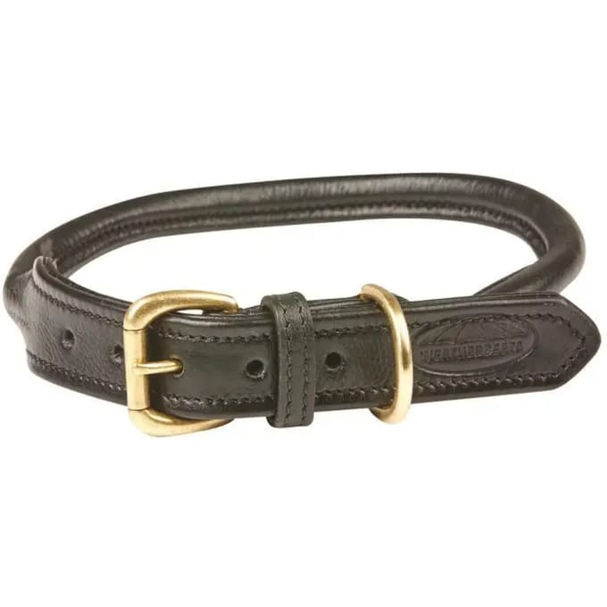 Opgerolde leren hondenhalsband Weatherbeeta