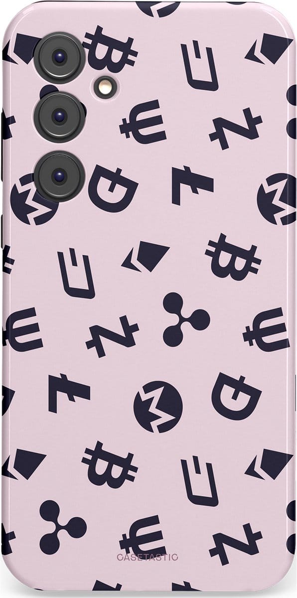 Casetastic hoesje geschikt voor Samsung Galaxy A35 - Dubbellaagse bescherming - Crypto flow - Fashion Case - Lichtgrijs Donkergrijs Wit