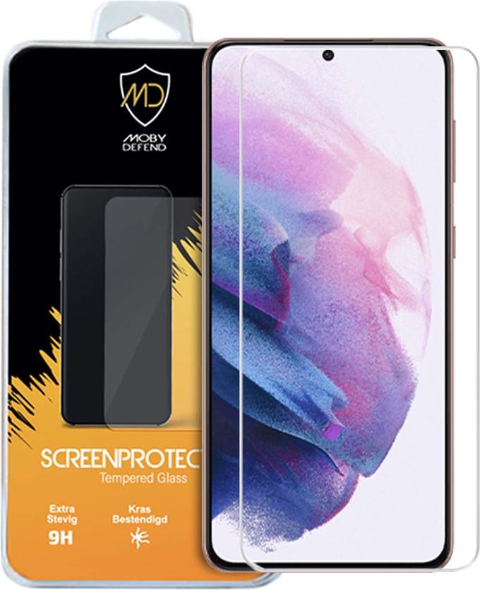 MobyDefend Screenprotector - Geschikt voor Samsung Galaxy S21 Plus (S21+) - Case-Friendly Screensaver - Gehard Glas