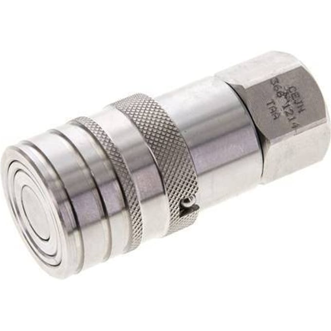 RVS DN 10 Vlakdichtende Koppeling Snelkoppeling G 3/8 inch Binnendraad ISO 16028 CEJN D 19.7mm