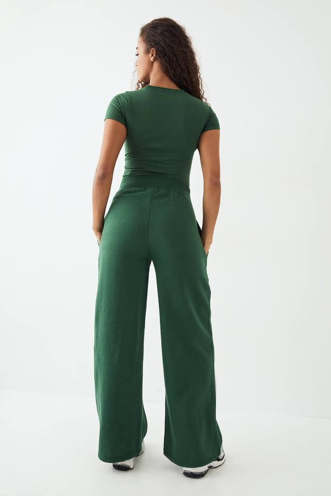 Dames DSGN Studio Sport Bubble Rechte Pijp Jogger | Forest | Maat: XL