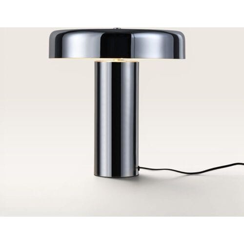 LUSENZ Arcene - Retro Tafellamp Chroom 30 cm - Dressoir lamp - Gecoat metaal - E14 fitting - Met aan/uit-schakelaar