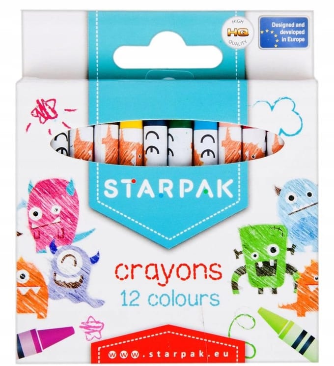 Schoolwaskrijtjes 12 kleuren