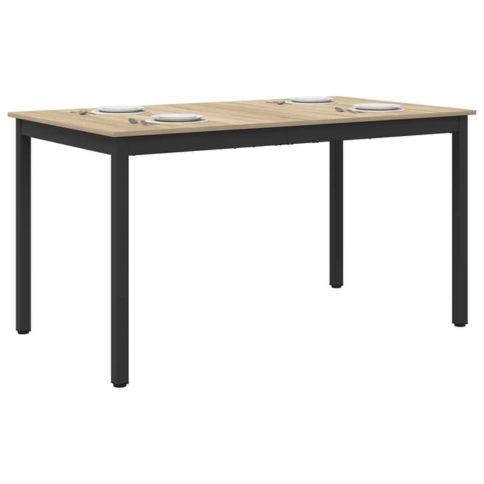 vidaXL - Eettafels - 140 - x - 80 - x - 75 - cm - Bewerkt - hout - Sonoma - Eiken
