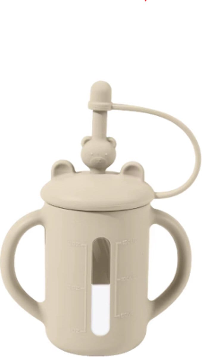 Rietjesbeker - Drinkerbeker - Antilek beker - Sippy cup - Baby - Peuter - 150ML - Beige