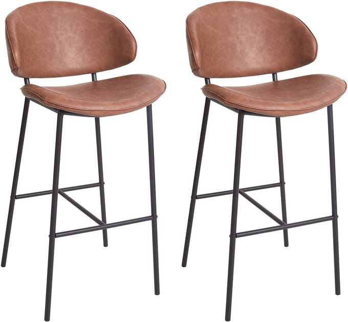 KIANA - Barkruk set van 2 - Bruin - Kunstleer