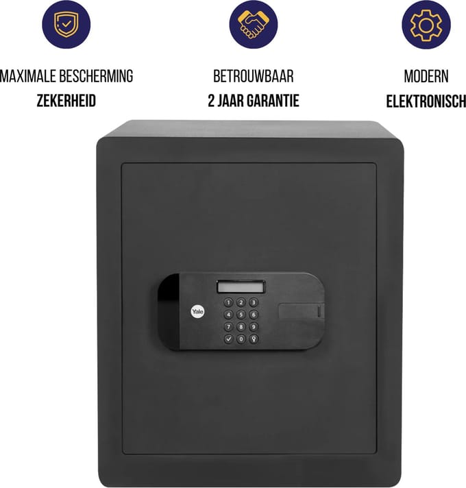 Yale - Elektronische Kluis voor Kantoor - Zwart - Maximum Protection