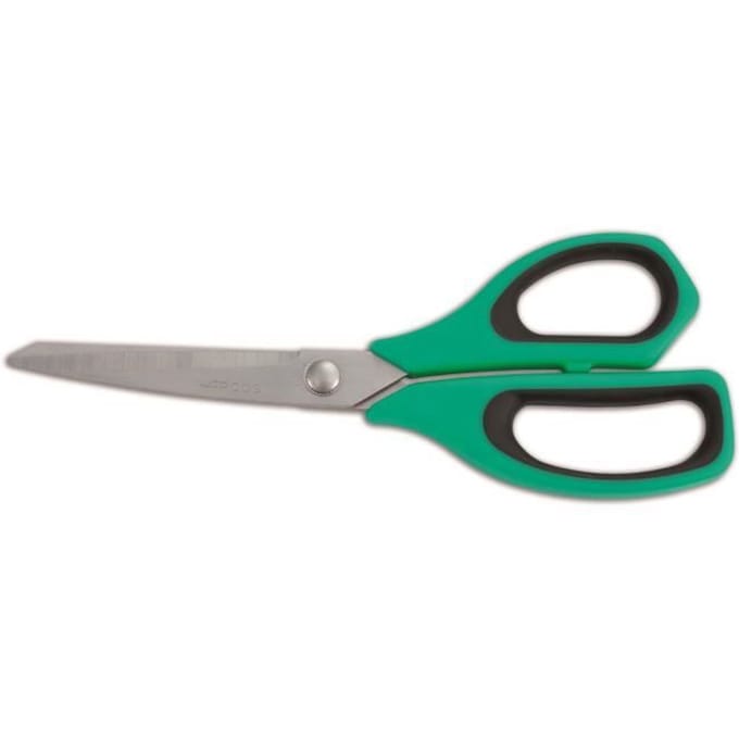 Ciseaux de cuisine Arcos 185721 en acier inoxydable et manche Polypropylène + élastomère vert 240 mm sous blister.