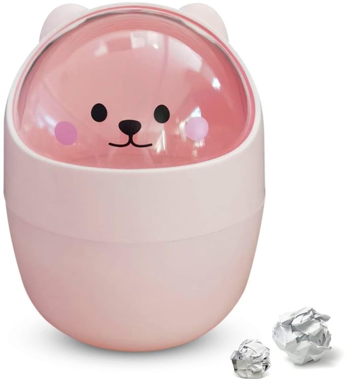 Dailygoods - Mini Prullenbak Bureau met Dekkende Cartoon - 15.5x11cm