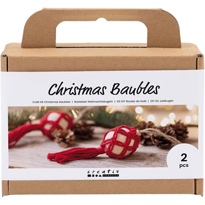 Knutselkit kerstballen "Macramé"