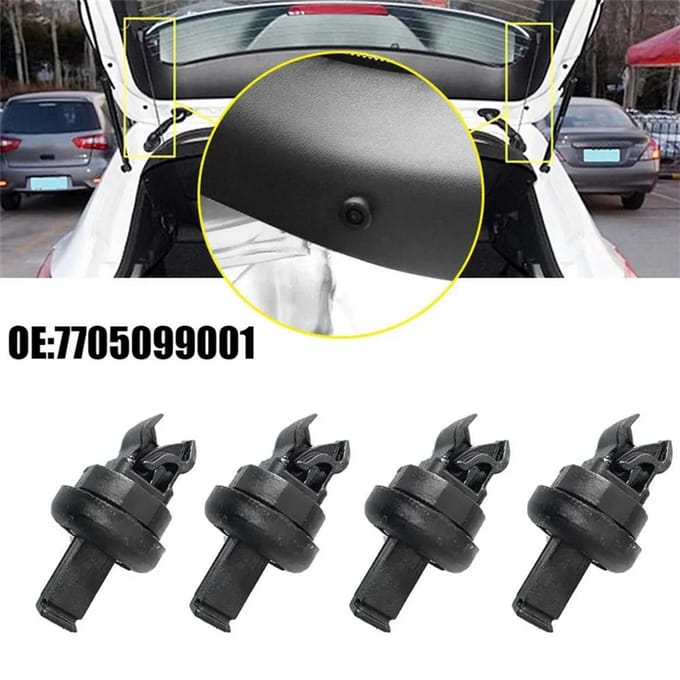 4 Pièces Clips Support de Corde d'Étendoir de Plage Arrière pour Renault Clio Mk1 Mk2 black