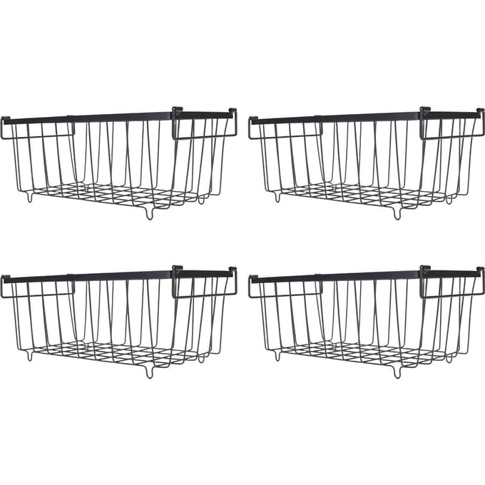 4 STUKS Vriezer Manden Metalen Draad Voedsel Organizer voor Koelkastkast black