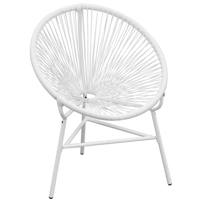 vidaXL - Tuinmaanstoel - poly - rattan - wit