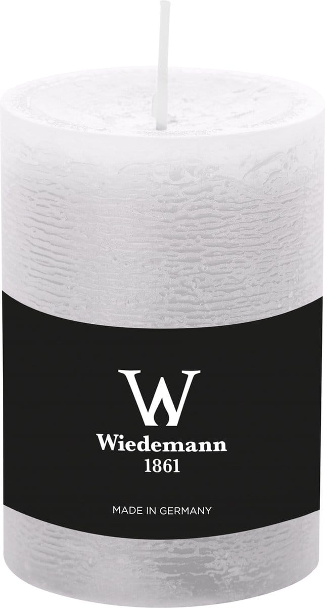 Wiedemann Cilinderkaars/stompkaars - rustieke kaars - wit - 7 x 10 cm - 43 branduren