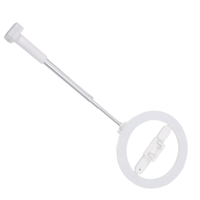 Ringlamp met Klemstandaard Overhead Telefoonhouder Dimbare 3 Kleurtemperatuur 5 Helderheid Oplaadbaar white