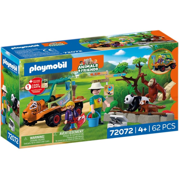 PLAYMOBIL 72072 Dierentuin: Dierenverzorger met voertuig Bouwsets