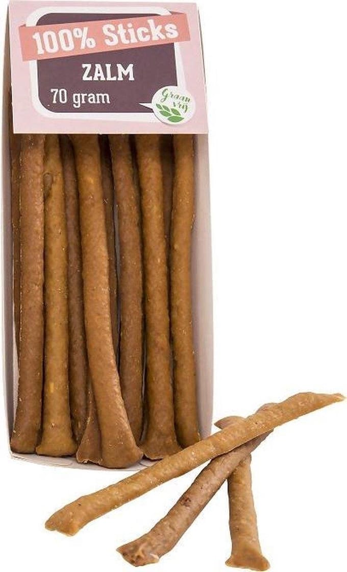 Hondensnacks vis- 100% zalmsticks-10x70 gram-Animal King