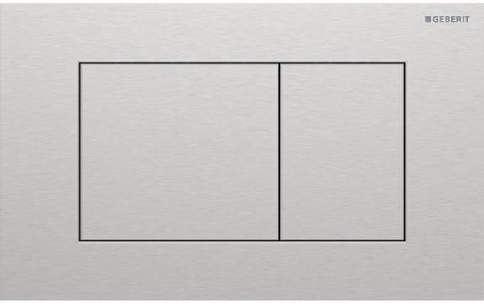 Geberit Sigma40 bedieningsplaat - 2-toets spoeling - extra dun - vierkante knoppen - geborsteld rvs