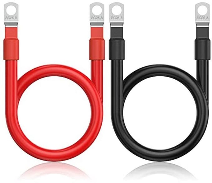 Auto batterij kabel 12V - 2 stuks - 50cm 4AWG koperen kabel