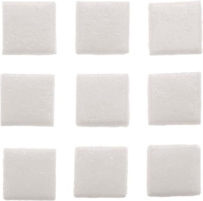 Glorex mozaiek steentjes/tegeltjes - vierkant - 280x stuks - wit - 1 x 1 cm