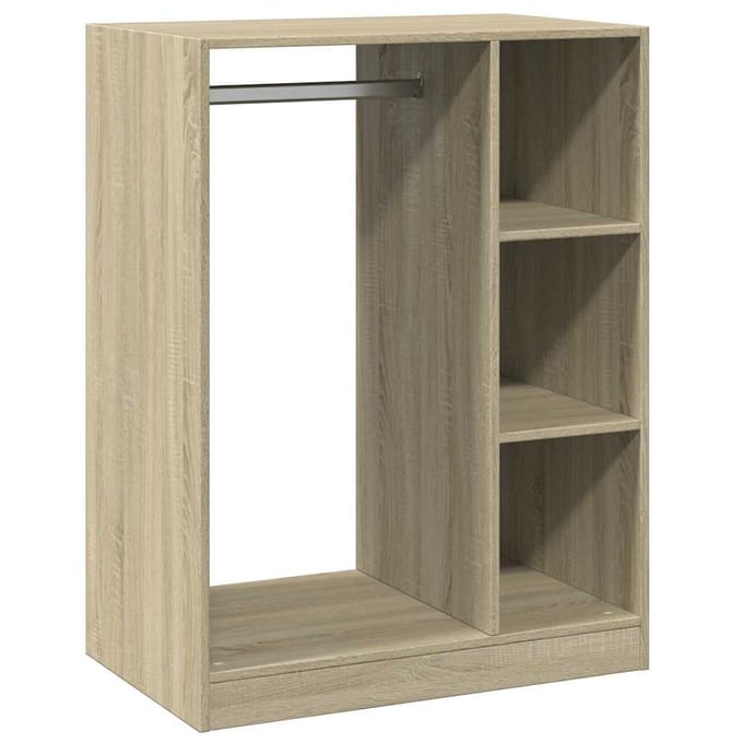 vidaXL - Kledingkast - 77x48x102 - cm - bewerkt - hout - sonoma - eikenkleurig