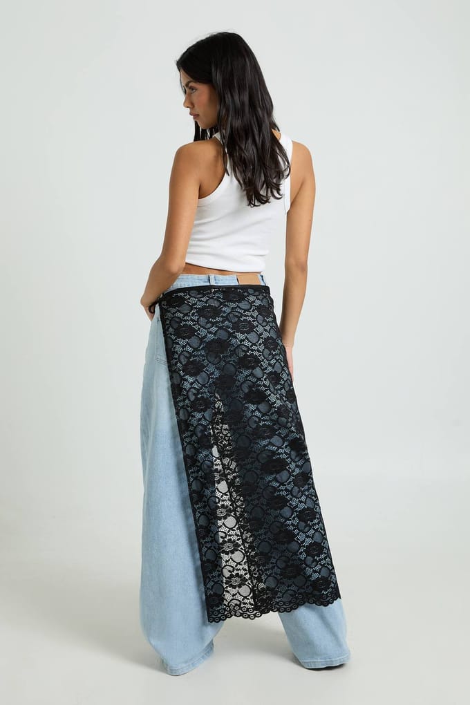 boohoo Dames Wikkel Doorzichtige Kanten Rok | Black | Maat: 6
