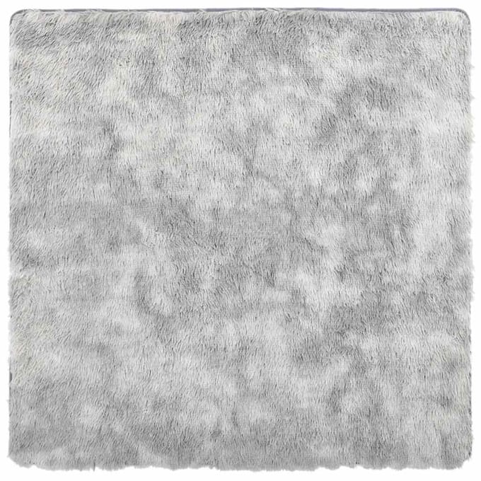 vidaXL - Hoogpolig - vloerkleed - NAVARRA - 120x120 - cm - polyester - zilvergrijs