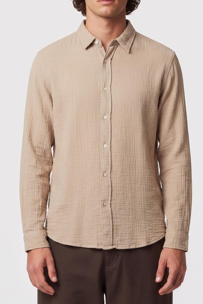 GUESS  Eco Ls Double Cloth Shir Prosecco Größe: M | Casual hemden Outlet | Herren