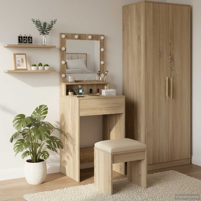 vidaXL - Kaptafel - Sonoma - Eik - 50 - x - 41 - x - 135 - cm - Bewerkt - hout
