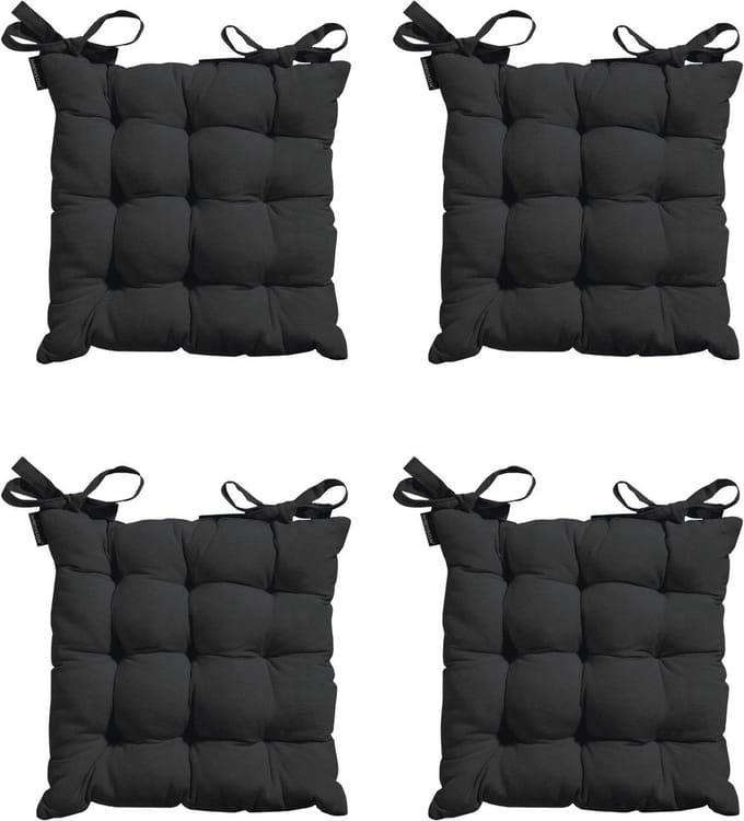 Madison - Zitkussen - Universeel - 4 stk. - 46x46 cm - Zwart - Tuin
