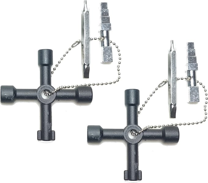 2X Universele schakelkastsleutel kruis sleutel schakelkast met bit ph2 & plat