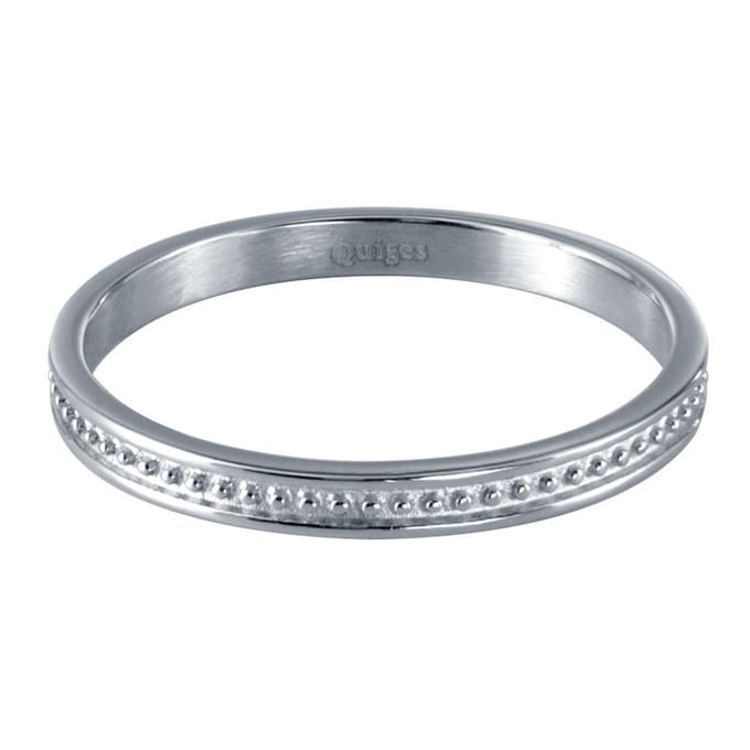 Quiges Stapelring Dames - Vulring Bolletje - RVS Zilverkleurig - Maat 19 - Hoogte 2mm