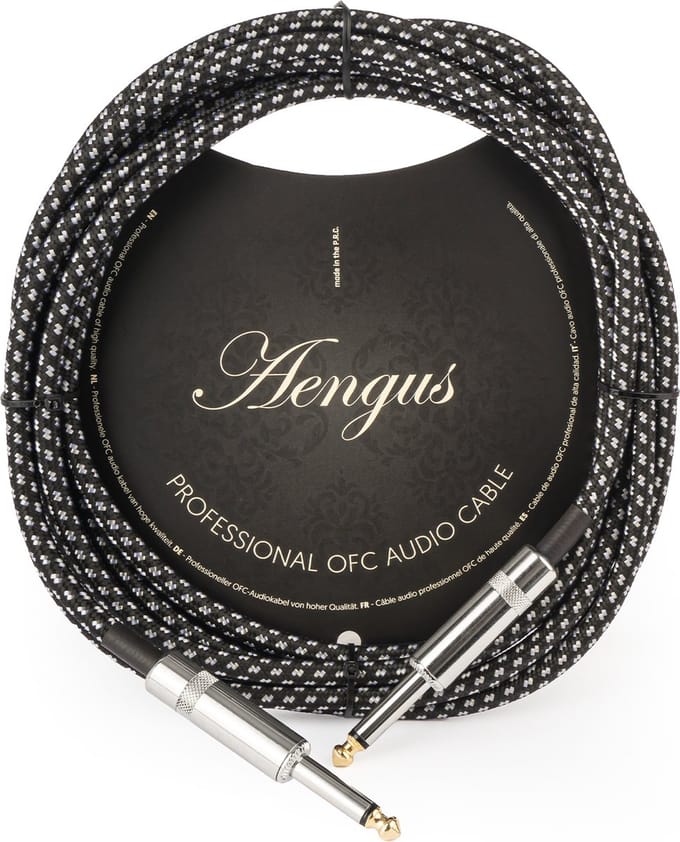 Áengus Black Tweed Gitaarkabel Instrument kabel - 6.35mm mono jack plug recht/recht - 3 meter