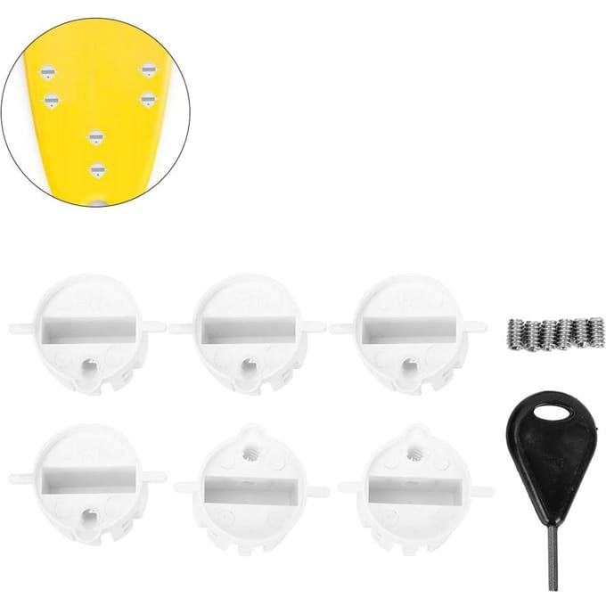 6 stuks Plastic Beker Plug Surfplank FCS Ronde Surf Vin Plug G5 Box Vin Plug & Schroefsleutel(wit) wit