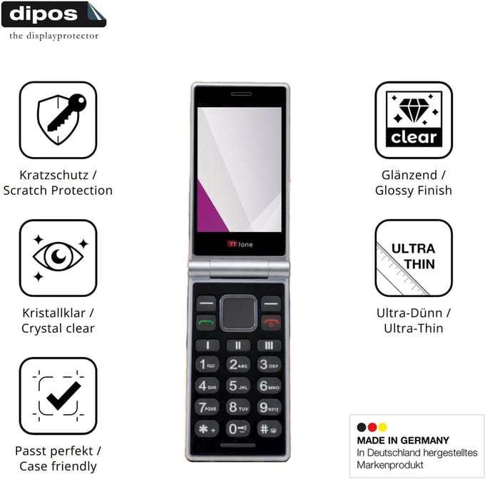 dipos – 4x Beschermfolie geschikt voor TTfone TT990 4G | Krasbestendige & heldere Screenprotector Ultra-Thin
