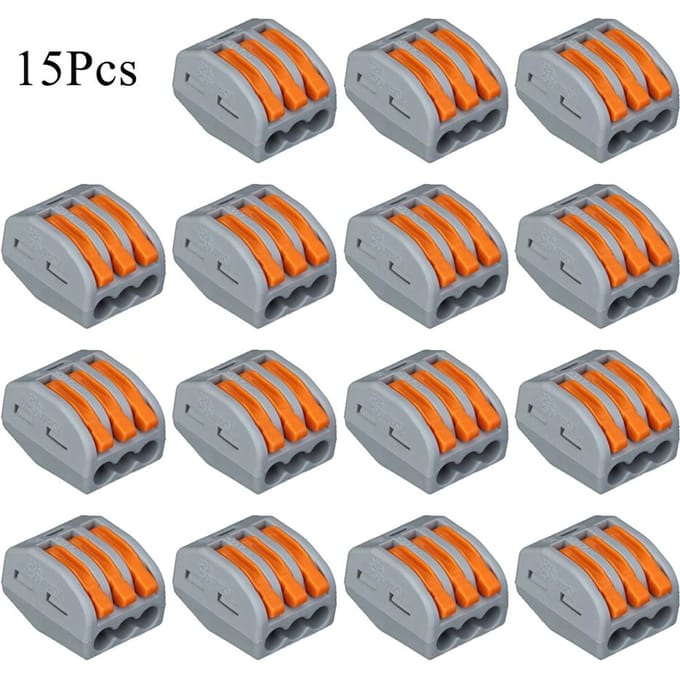 15 stuks vlamvertragende kabelconnectordraad universele connectoren snelle terminals 3 oranje